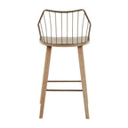 Winston 26" Fixed-Height Counter Stool - Whitewashed Wood, Antique Copper Metal