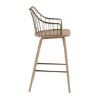 Winston 26" Fixed-Height Counter Stool - Whitewashed Wood, Antique Copper Metal