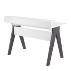 Wishbone Desk - Grey Wood, White Wood