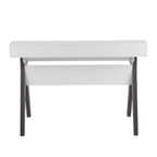 Wishbone Desk - Grey Wood, White Wood