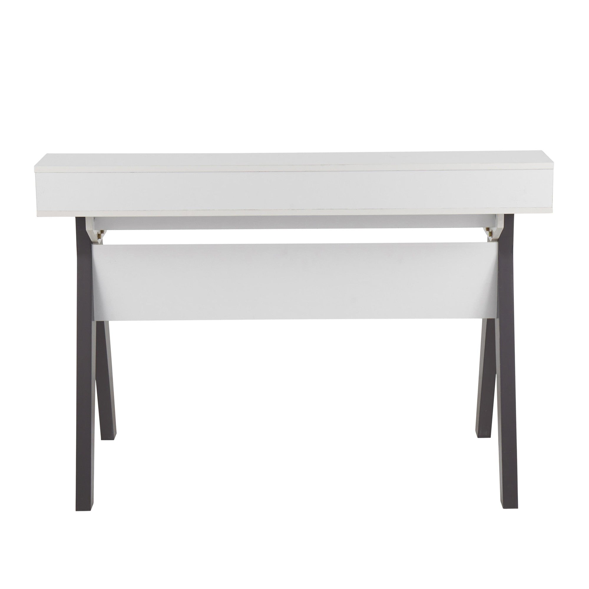 Wishbone Desk - Grey Wood, White Wood