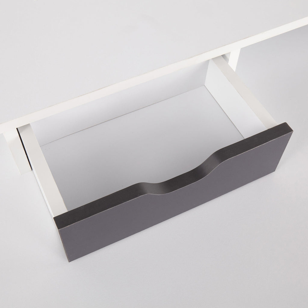 Wishbone Desk - Grey Wood, White Wood