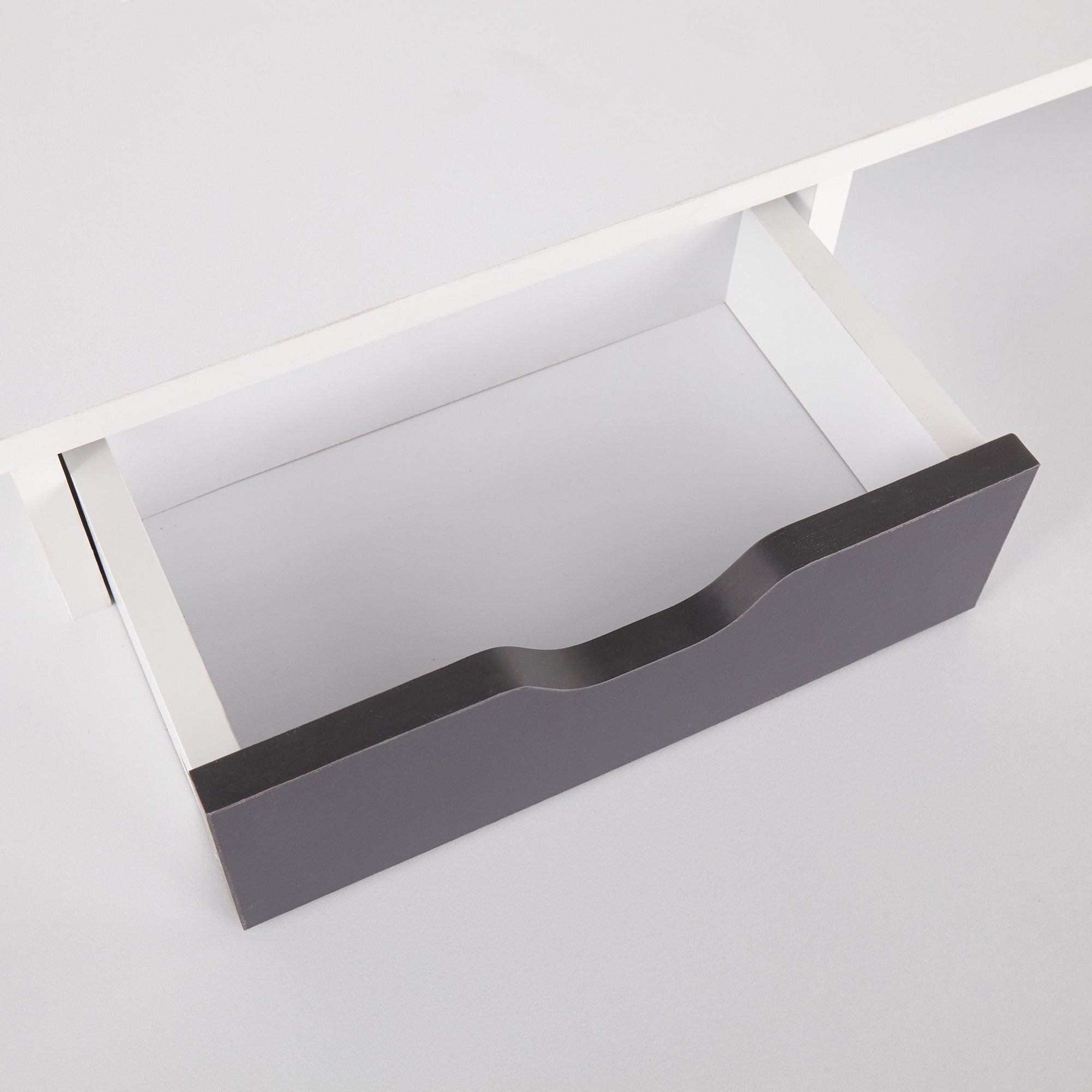 Wishbone Desk - Grey Wood, White Wood