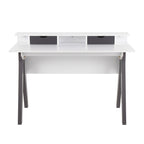 Wishbone Desk - Grey Wood, White Wood