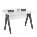Wishbone Desk - Grey Wood, White Wood