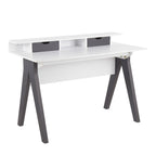 Wishbone Desk - Grey Wood, White Wood