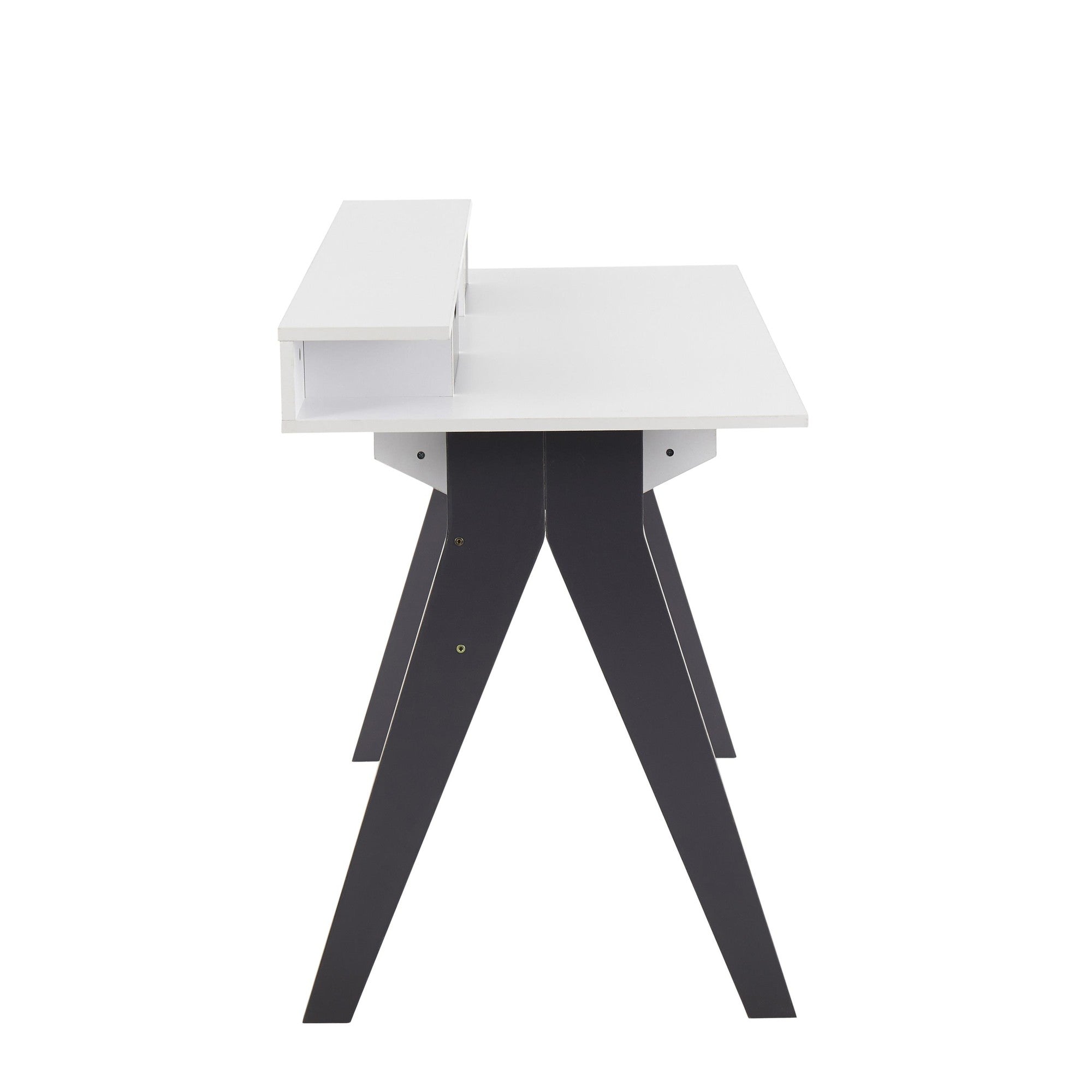 Wishbone Desk - Grey Wood, White Wood