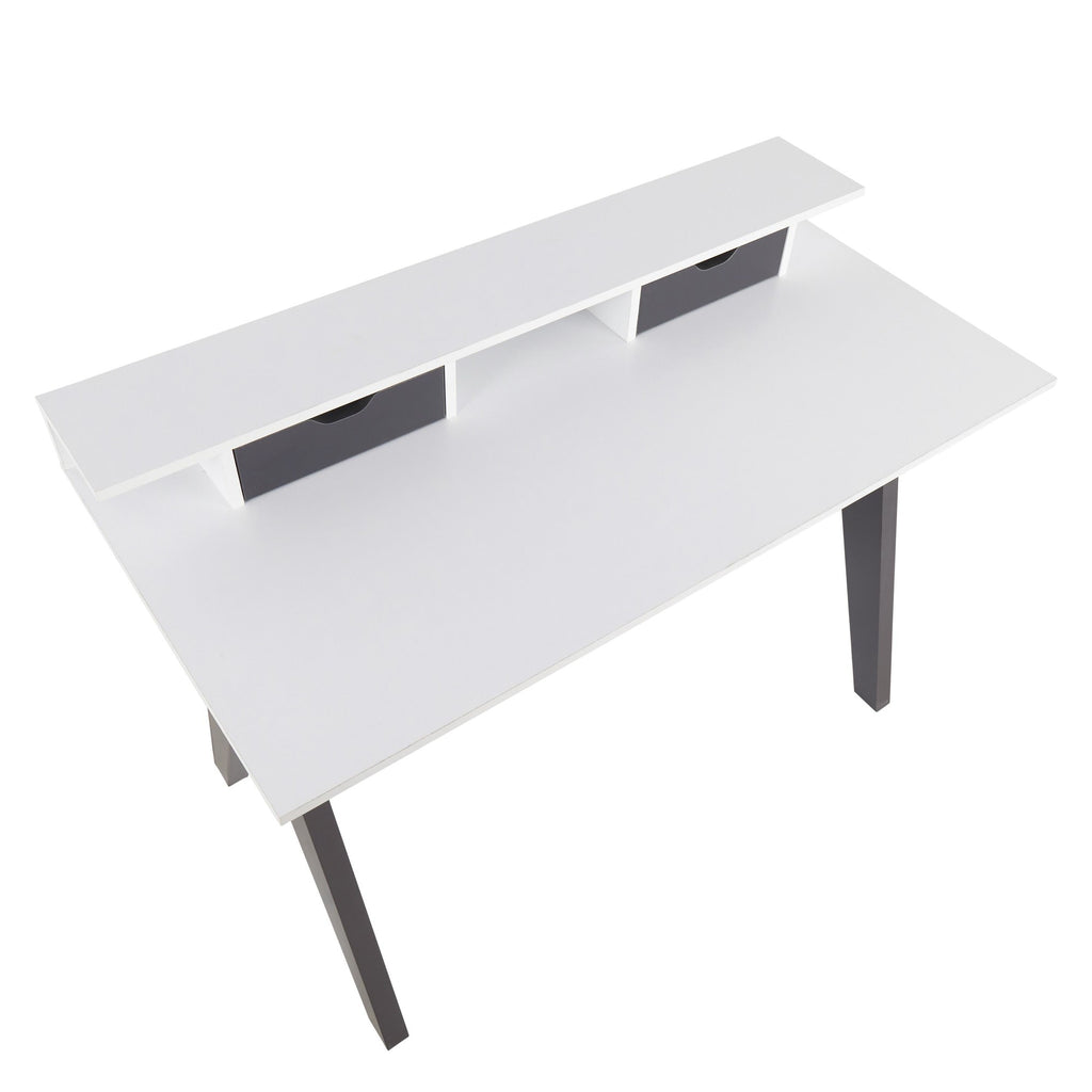 Wishbone Desk - Grey Wood, White Wood
