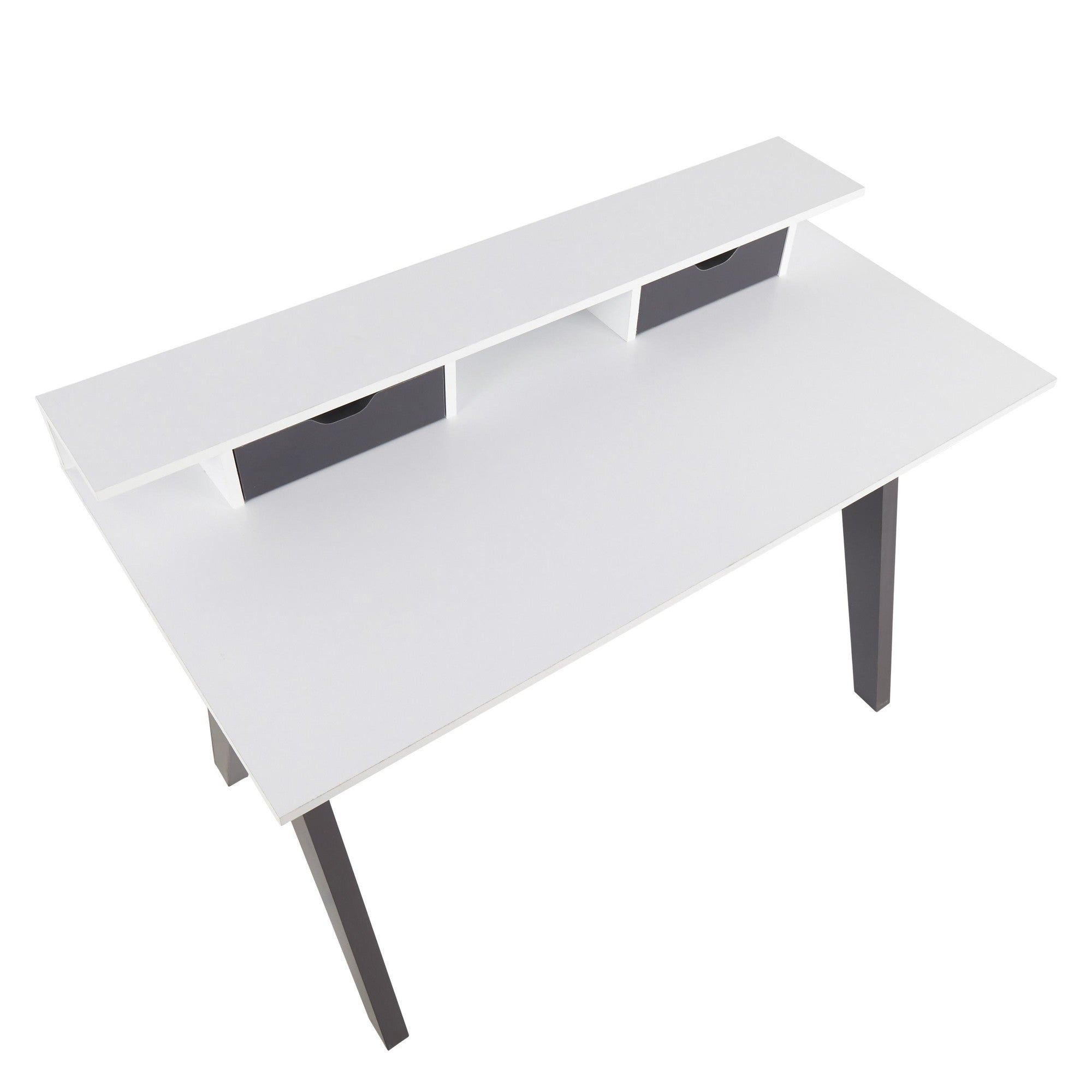 Wishbone Desk - Grey Wood, White Wood