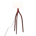 Wishbone Floor Lamp - Walnut Wood, White Fabric Shade
