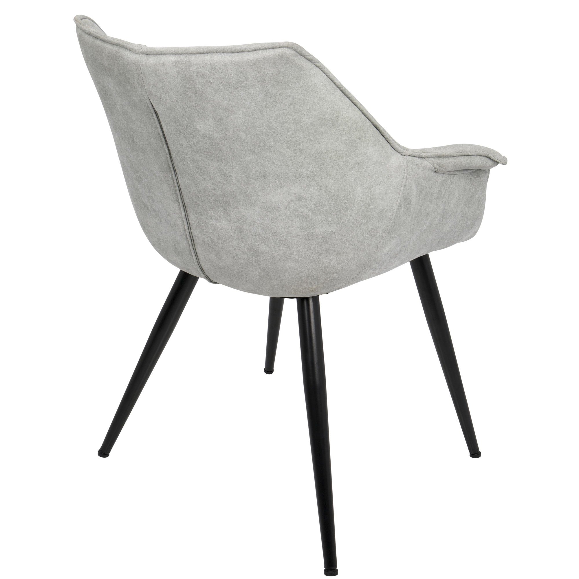 Wrangler Chair - Set of 2 - Black Metal, Light Grey Cowboy Fabric