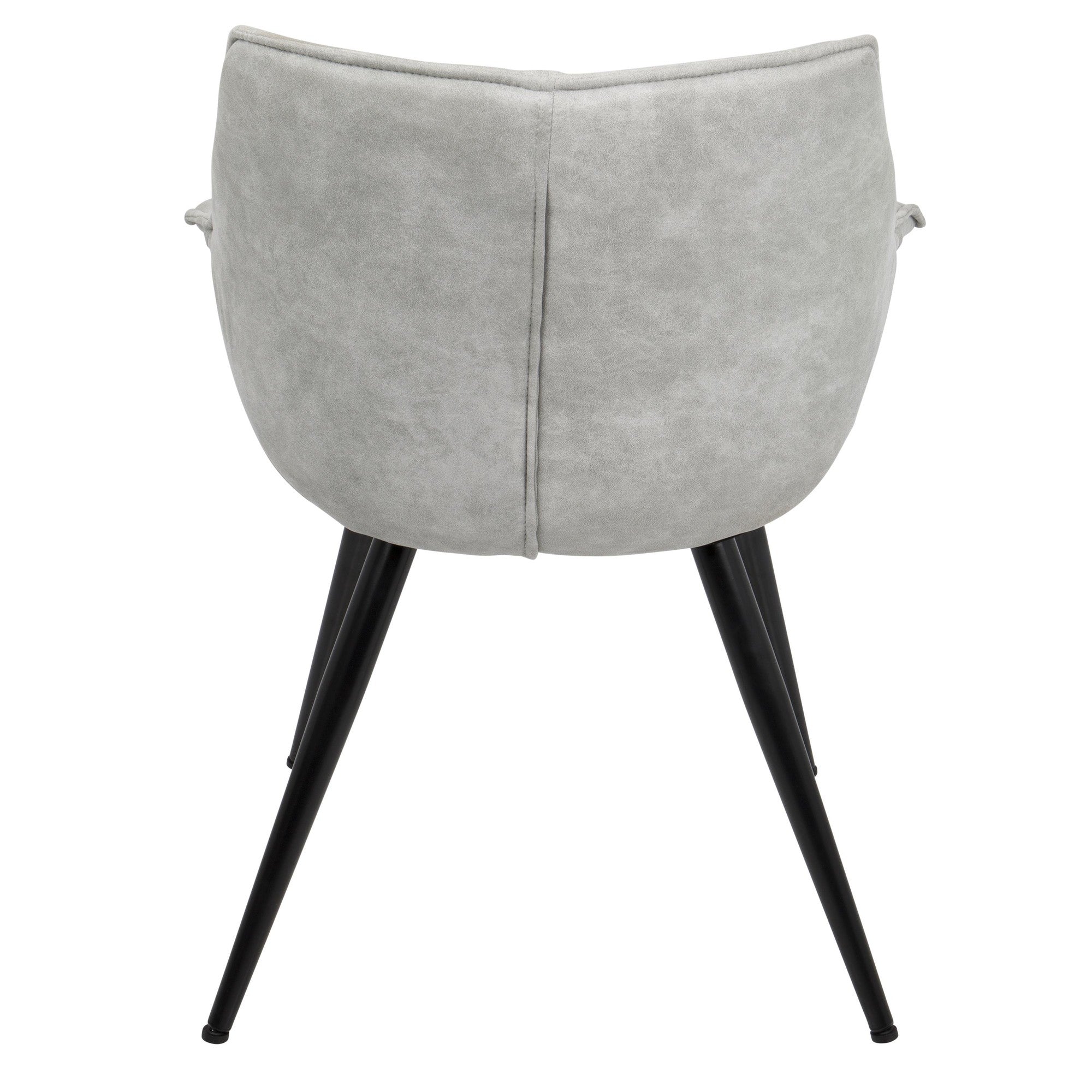 Wrangler Chair - Set of 2 - Black Metal, Light Grey Cowboy Fabric