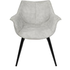Wrangler Chair - Set of 2 - Black Metal, Light Grey Cowboy Fabric