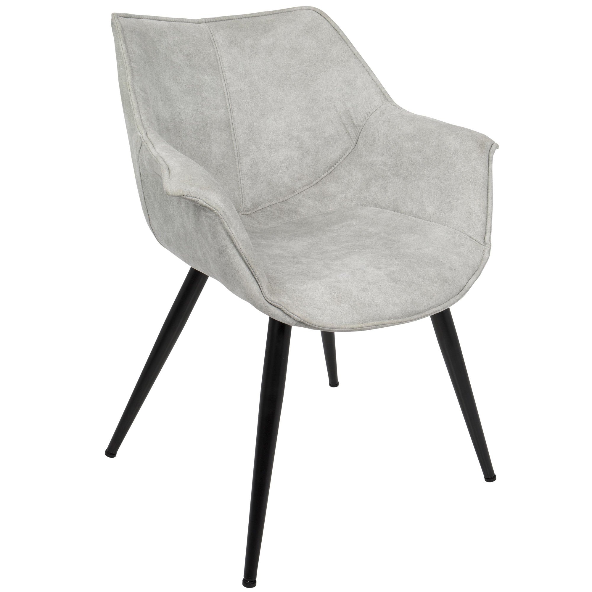 Wrangler Chair - Set of 2 - Black Metal, Light Grey Cowboy Fabric