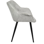 Wrangler Chair - Set of 2 - Black Metal, Light Grey Cowboy Fabric