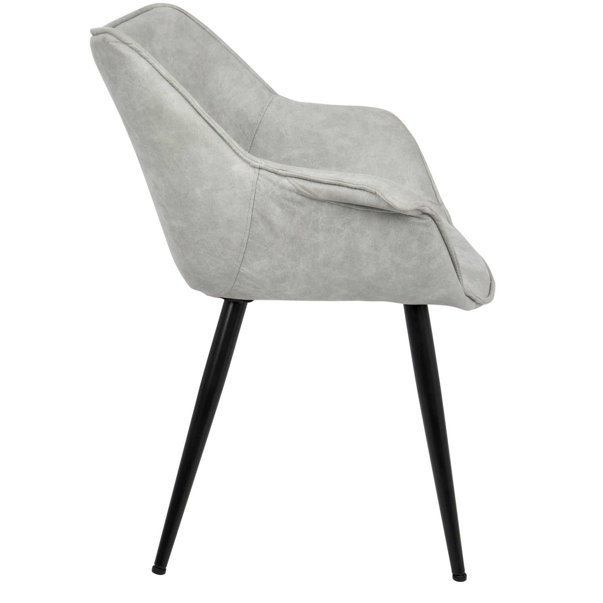 Wrangler Chair - Set of 2 - Black Metal, Light Grey Cowboy Fabric