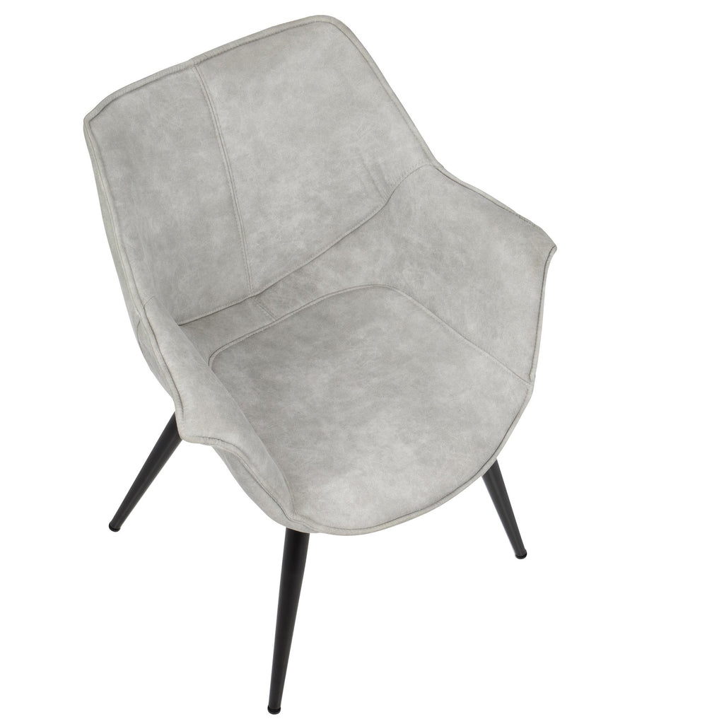 Wrangler Chair - Set of 2 - Black Metal, Light Grey Cowboy Fabric
