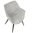 Wrangler Chair - Set of 2 - Black Metal, Light Grey Cowboy Fabric