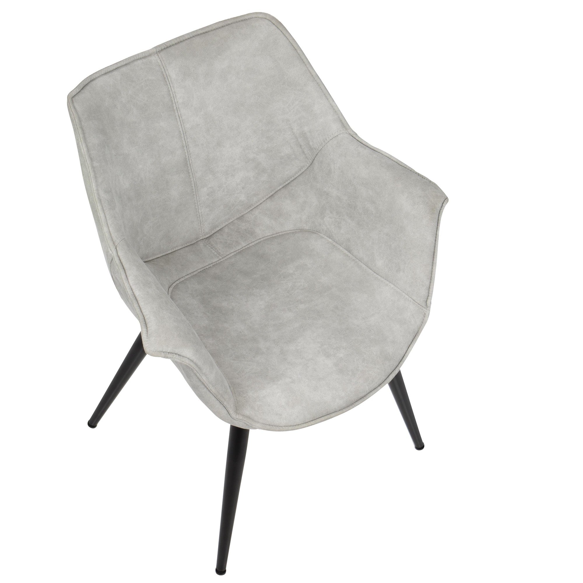 Wrangler Chair - Set of 2 - Black Metal, Light Grey Cowboy Fabric