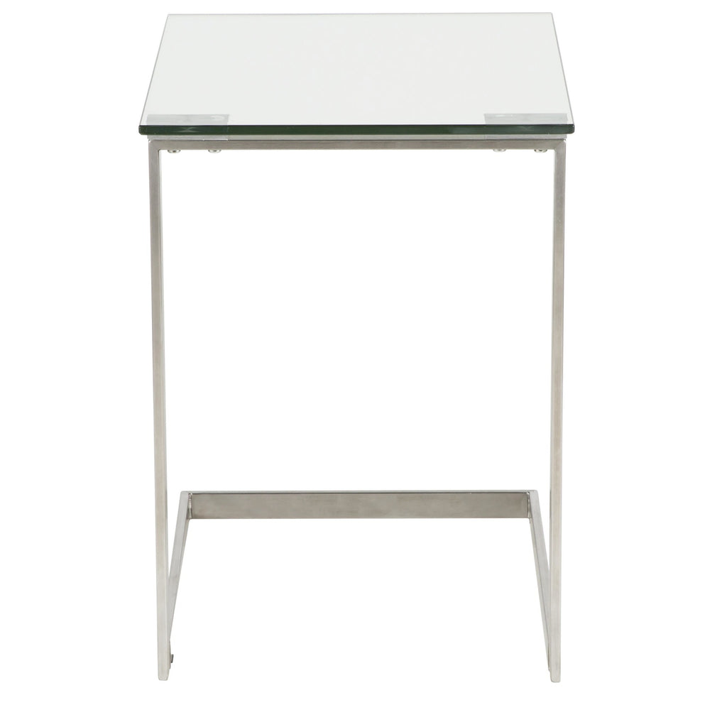 Zenn End Table - Stainless Steel, Glass
