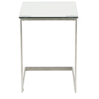 Zenn End Table - Stainless Steel, Glass