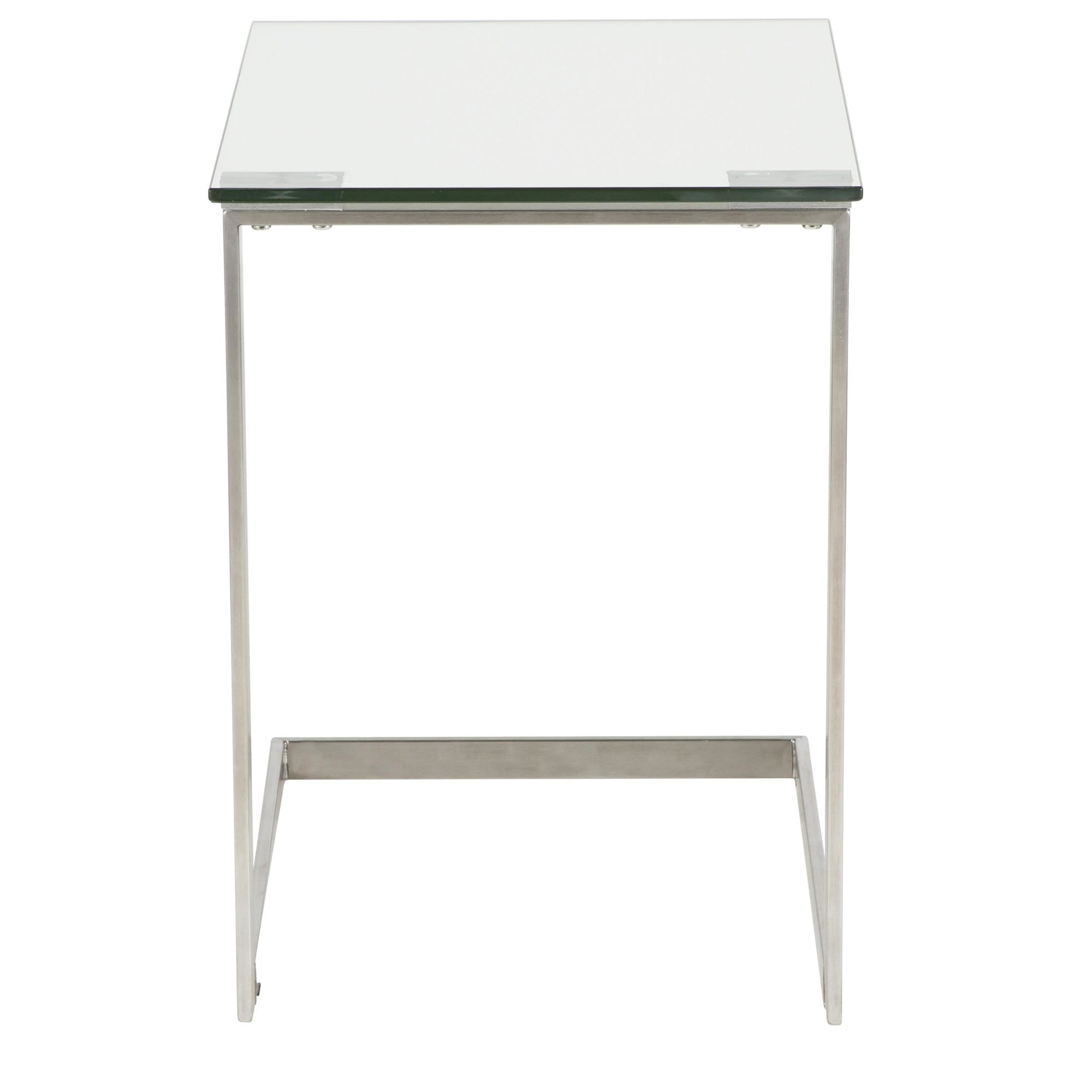 Zenn End Table - Stainless Steel, Glass
