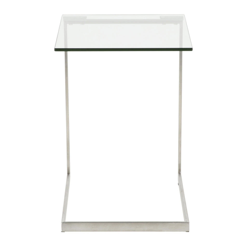 Zenn End Table - Stainless Steel, Glass