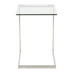 Zenn End Table - Stainless Steel, Glass