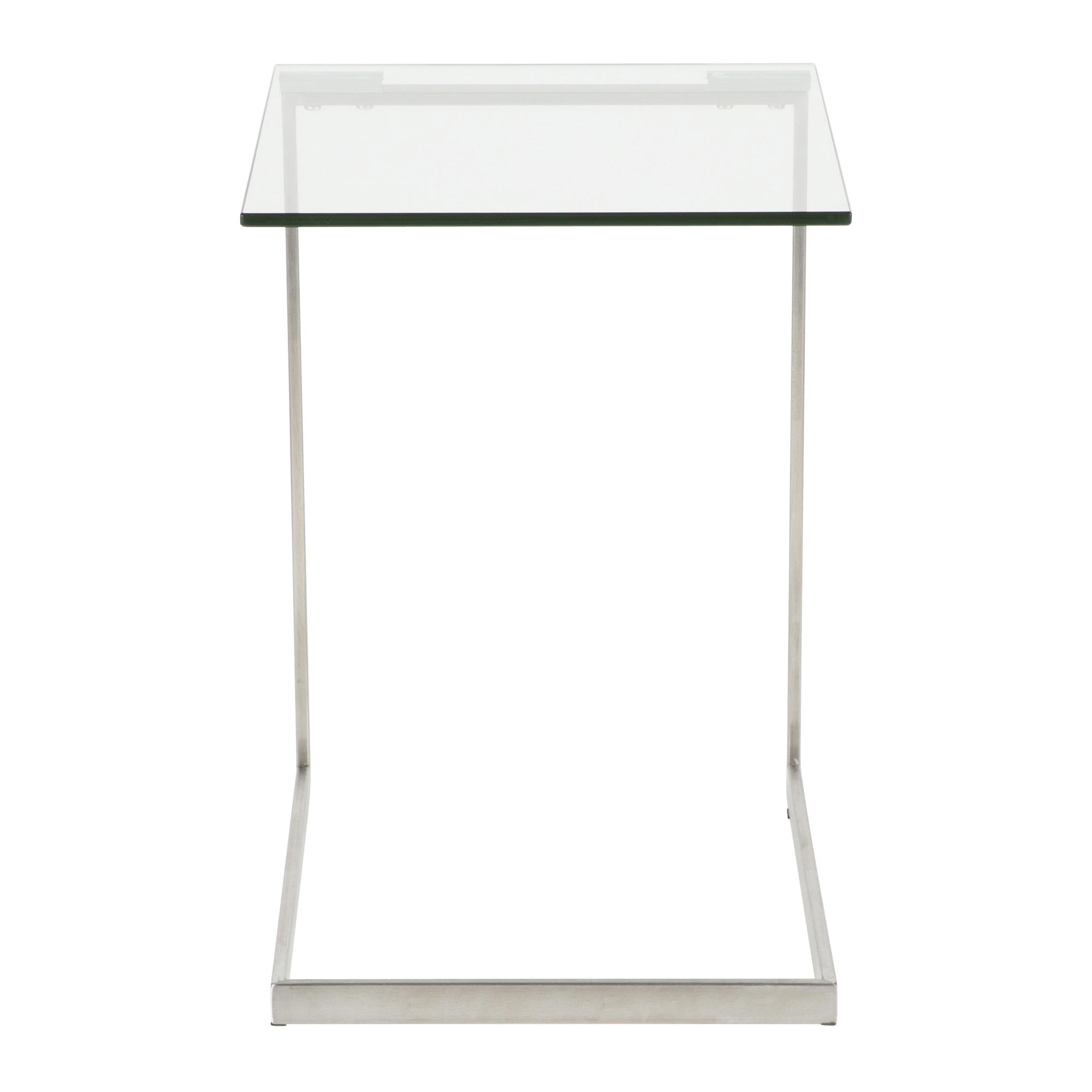 Zenn End Table - Stainless Steel, Glass
