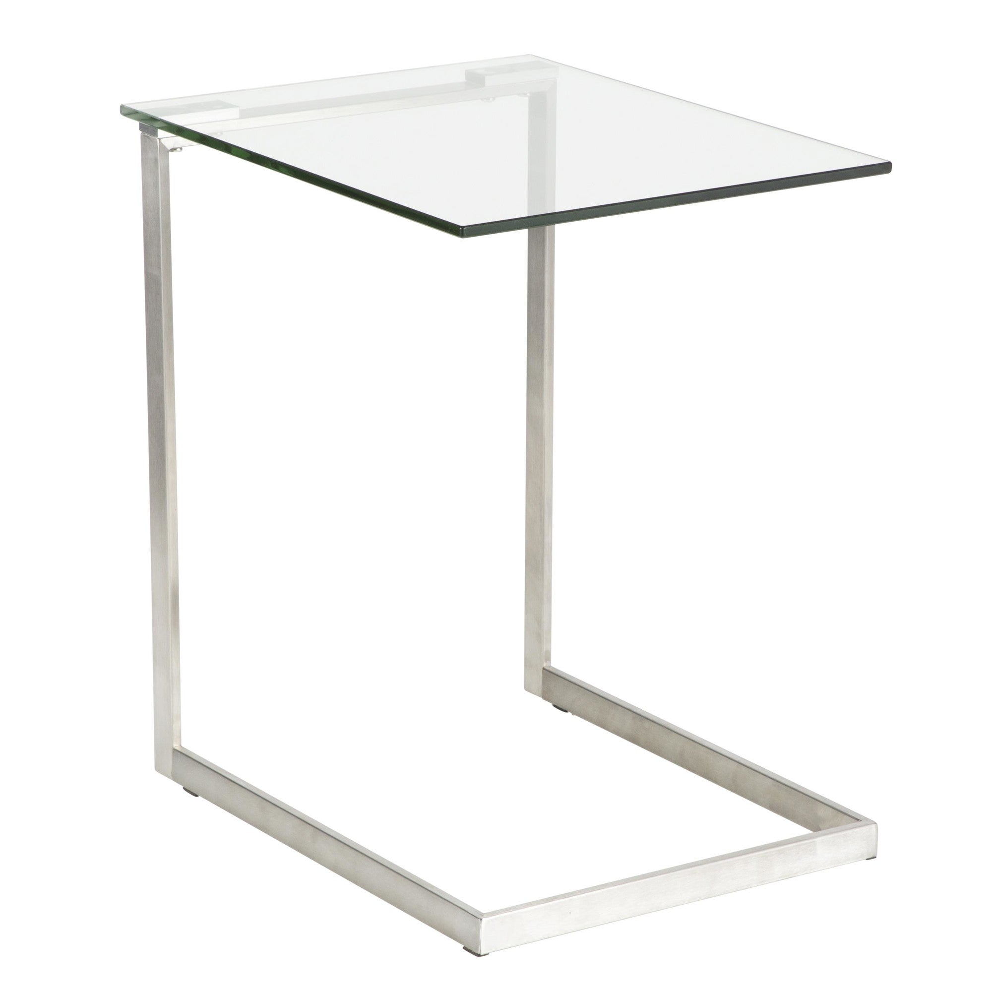 Zenn End Table - Stainless Steel, Glass
