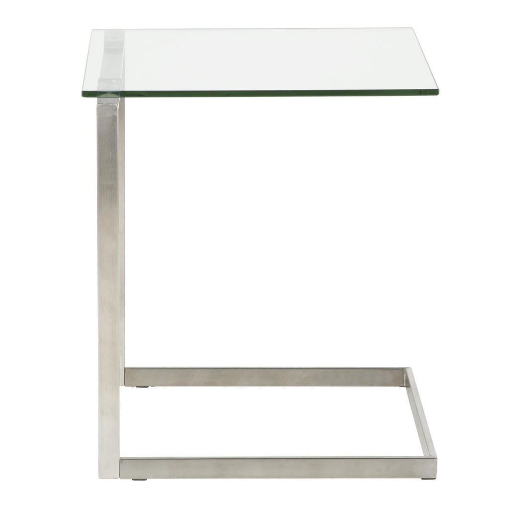 Zenn End Table - Stainless Steel, Glass