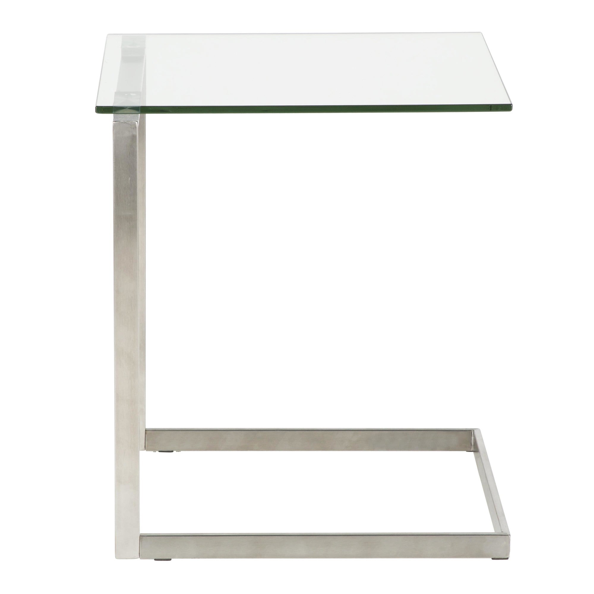 Zenn End Table - Stainless Steel, Glass