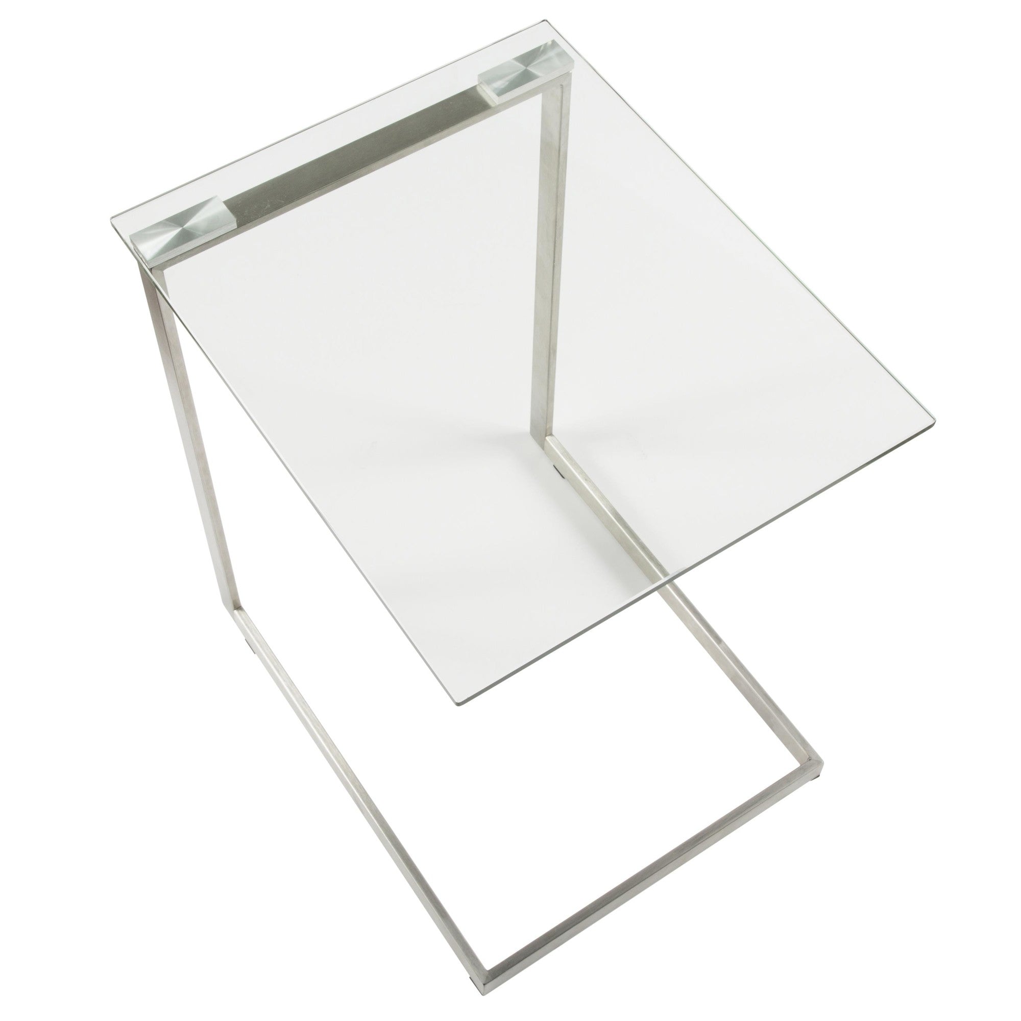 Zenn End Table - Stainless Steel, Glass