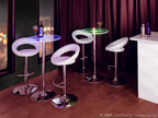 Posh Adjustable Barstool - Set of 2 - Chrome Metal, White PU
